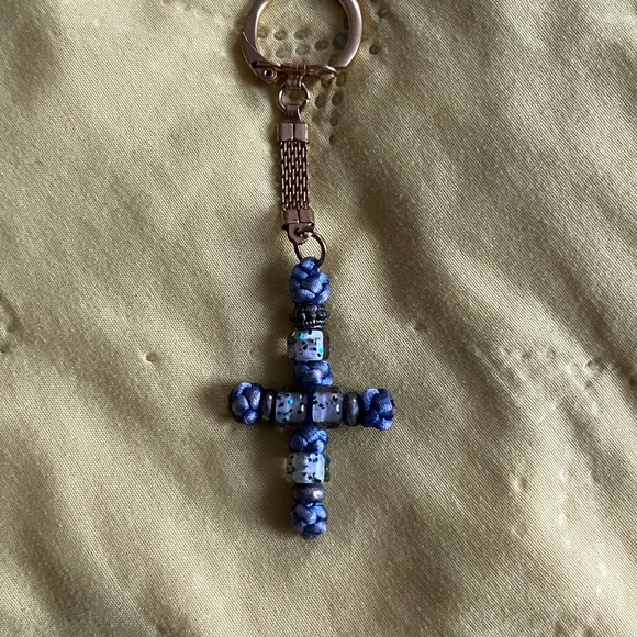 Keychain cross handmade Holy Land religious - Picture 2 of 5